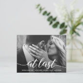 カスタム婚約写真の最後の結婚日時 ポストカード (スタンド正面)