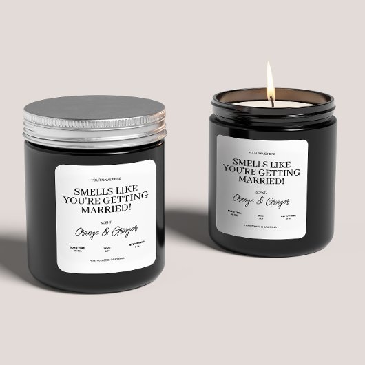 カスタム婚約結婚のカップル用キャンドルギフト スクエアシール