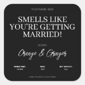 カスタム婚約結婚のカップル用キャンドルギフト スクエアシール (正面)