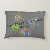 カスタム子供のアートワークのアクセント枕 アクセントクッション (裏面)