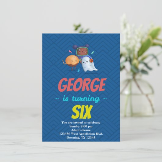 カスタム子供のゴーストモンスター カートゥーン招待状 招待状 (スタンド正面)
