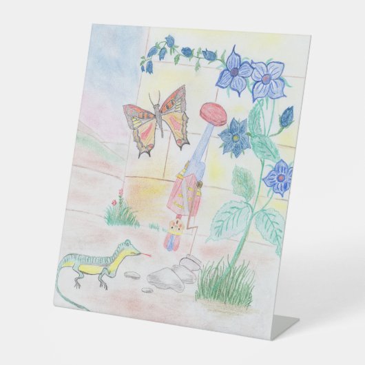 カスタム子供の作品、くるみ割り人形のおもちゃ、蝶々、 台座サイン (正面)