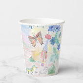 カスタム子供の作品、くるみ割り人形のおもちゃ、蝶々、 紙コップ (裏面)