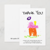 カスタム子供の家の絵 不動産クライアントへの感謝カード サンキューカード (正面/裏面)
