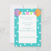 カスタム子供の誕生日カラフルパーティー招待状 招待状 (正面)