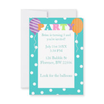 カスタム子供の誕生日カラフルパーティー招待状