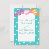 カスタム子供の誕生日カラフルパーティー招待状 招待状 (裏面)