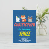 カスタム子供の誕生日カード動物ハットマンガ 招待状 (スタンド正面)