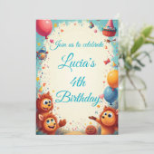 カスタム子供の誕生日パーティー招待状 招待状 (スタンド正面)