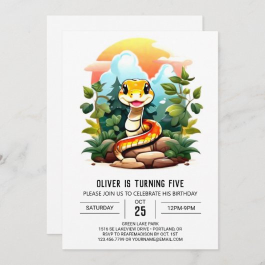 カスタム子供の誕生日パーティー 招待状 (正面/裏面)