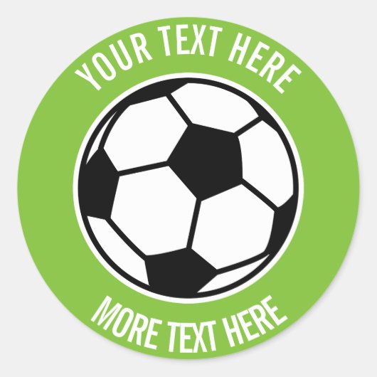 カスタム子供の誕生日党がサッカーボールスポーツを好む ラウンドシール (正面)
