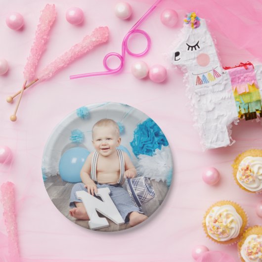カスタム子供の誕生日写真 ペーパープレート (パーティー)