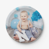 カスタム子供の誕生日写真 ペーパープレート (正面)