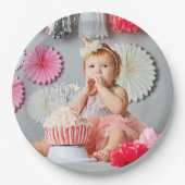 カスタム子供の誕生日写真 ペーパープレート (正面)