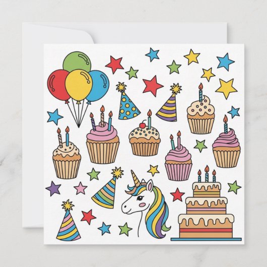 カスタム子供の誕生日招待状 | おもしろいパーティーカードw 招待状 (裏面)