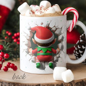 カスタム子供の顔の写真のユーモラスなエルフ クリスマス コーヒーマグカップ