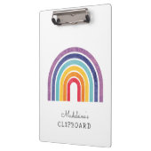 カスタム子供アートネームレインボモダンー クリップボード (左)