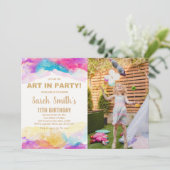 カスタム子供アートパーティー招待状 招待状 (スタンド正面)