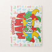 カスタム子供名Mama Bear Autistic Awareness Mom ジグソーパズル (縦)