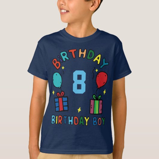 カスタム子供誕生日パーソナライズ年齢キッズボーイ Tシャツ (正面)
