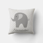 カスタム子供部屋室のグレーゾウ装飾用クッション クッション (裏面)