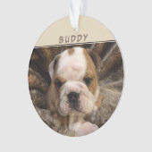 カスタム子犬の成長ドッグ2フォトホリデーキープサケ オーナメント (正面)