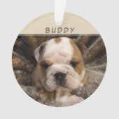 カスタム子犬の成長ドッグ2フォトホリデーキープサケ オーナメント (正面)