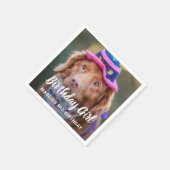 カスタム子犬の誕生日パーティーペット写真 スタンダードカクテルナプキン (角)