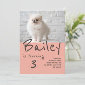 カスタム子犬写真誕生日招待状 招待状 (スタンド正面)