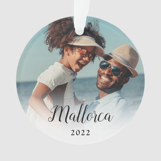 カスタム字幕の休暇の写真 オーナメント (正面)