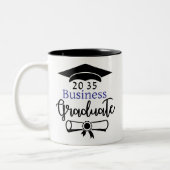 カスタム学位専攻の+年間卒業パーソナライズされた ツートーンマグカップ (左)