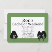 カスタム学士号ウィークエンドウィルダネス招待状 招待状 (正面)