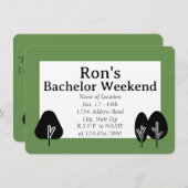 カスタム学士号ウィークエンドウィルダネス招待状 招待状 (正面/裏面)