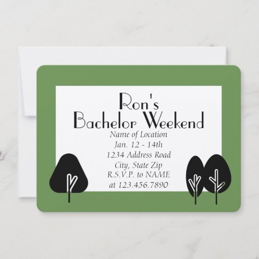 カスタム学士号ウィークエンドウィルダネス招待状 招待状 (正面)