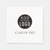カスタム学校ロゴクラス卒業パーティー スタンダードカクテルナプキン (正面)