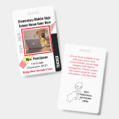 カスタム学校先生スタッフIDバッジ付き写真 バッジ (表裏)