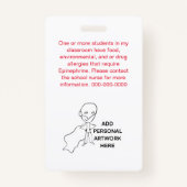 カスタム学校先生スタッフIDバッジ付き写真 バッジ (裏面)