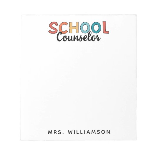 カスタム学校参事感謝の気持ち ノートパッド (正面)