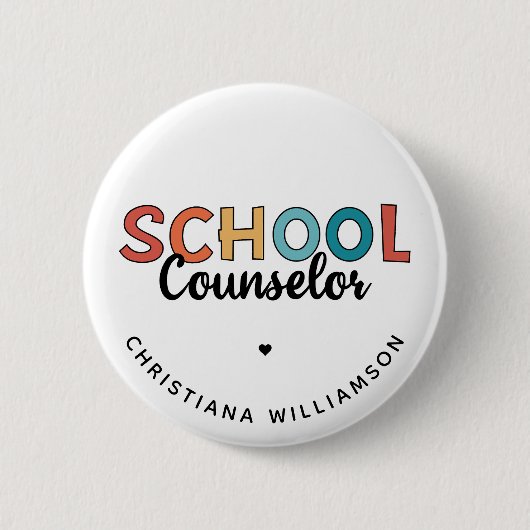 カスタム学校参事感謝の気持ち 缶バッジ (正面)