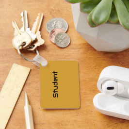 カスタム学生黒文字カラーアルミニウム長方形 キーホルダー