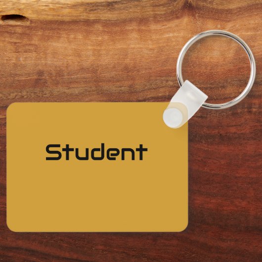 カスタム学生黒文字カラーアルミニウム長方形 キーホルダー (正面)