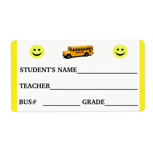 カスタム学生IDとバス番号ステッカー ラベル (正面)