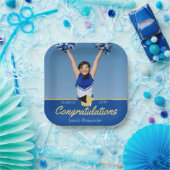 カスタム学級写真青卒業 ペーパープレート (パーティー)