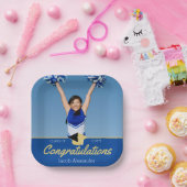 カスタム学級写真青卒業 ペーパープレート (パーティー)