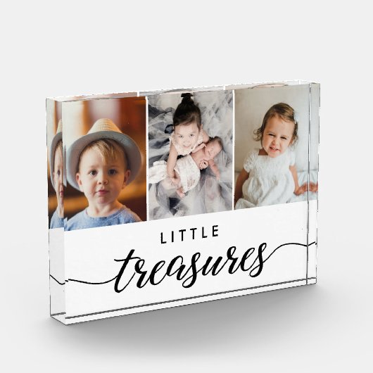 カスタム孫々写真小さな宝物キープサケ フォトブロック (左)