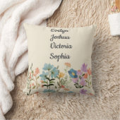 カスタム孫がワイルドフラワーに名前 クッション (ブランケット)