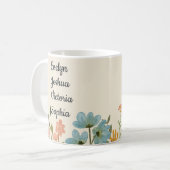 カスタム孫がワイルドフラワーに名前 コーヒーマグカップ (正面左)