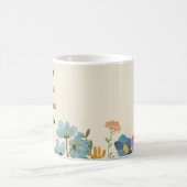 カスタム孫がワイルドフラワーに名前 コーヒーマグカップ (中央)