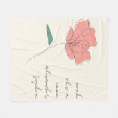 カスタム孫の名前のミニマルフローラ・スクリプト フリースブランケット (正面(横))