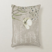 カスタム孫の名前の素朴フローラ・スクリプト アクセントクッション (正面(垂直))